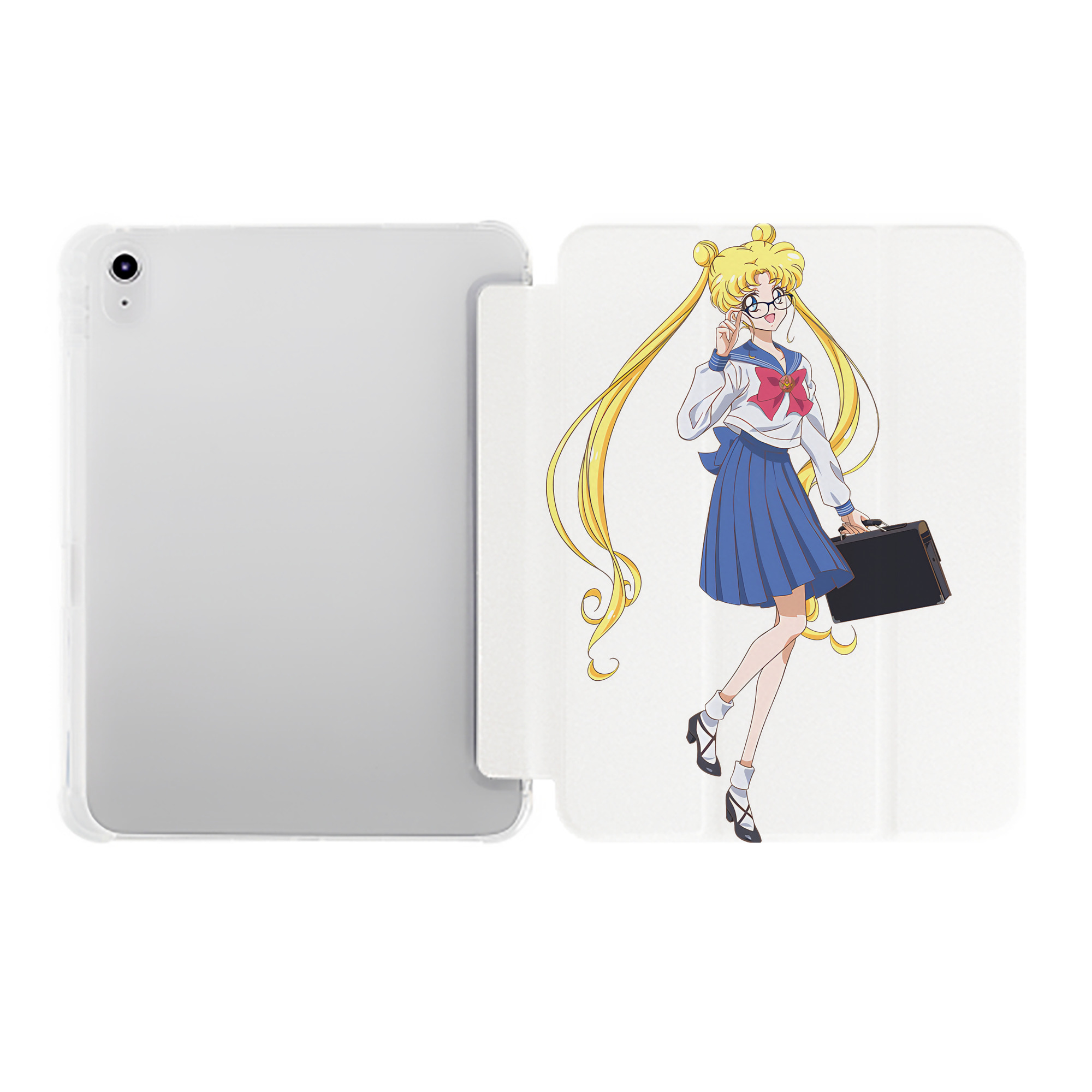 （画像用） 美少女戦士セーラームーン 愛野 美奈子 あいの みなこ Sailor Moon Aino Minako IPad ケース ペン収納付き 三つ折りスタンド PUレザー×シリコン 対応機種9.5/10.5/10.9インチ